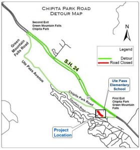 Chipita Park Road Detour Map