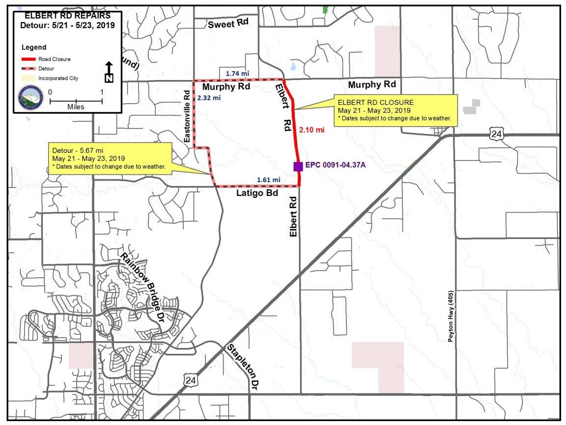 Elbert Road Culvert Replacement Project Map